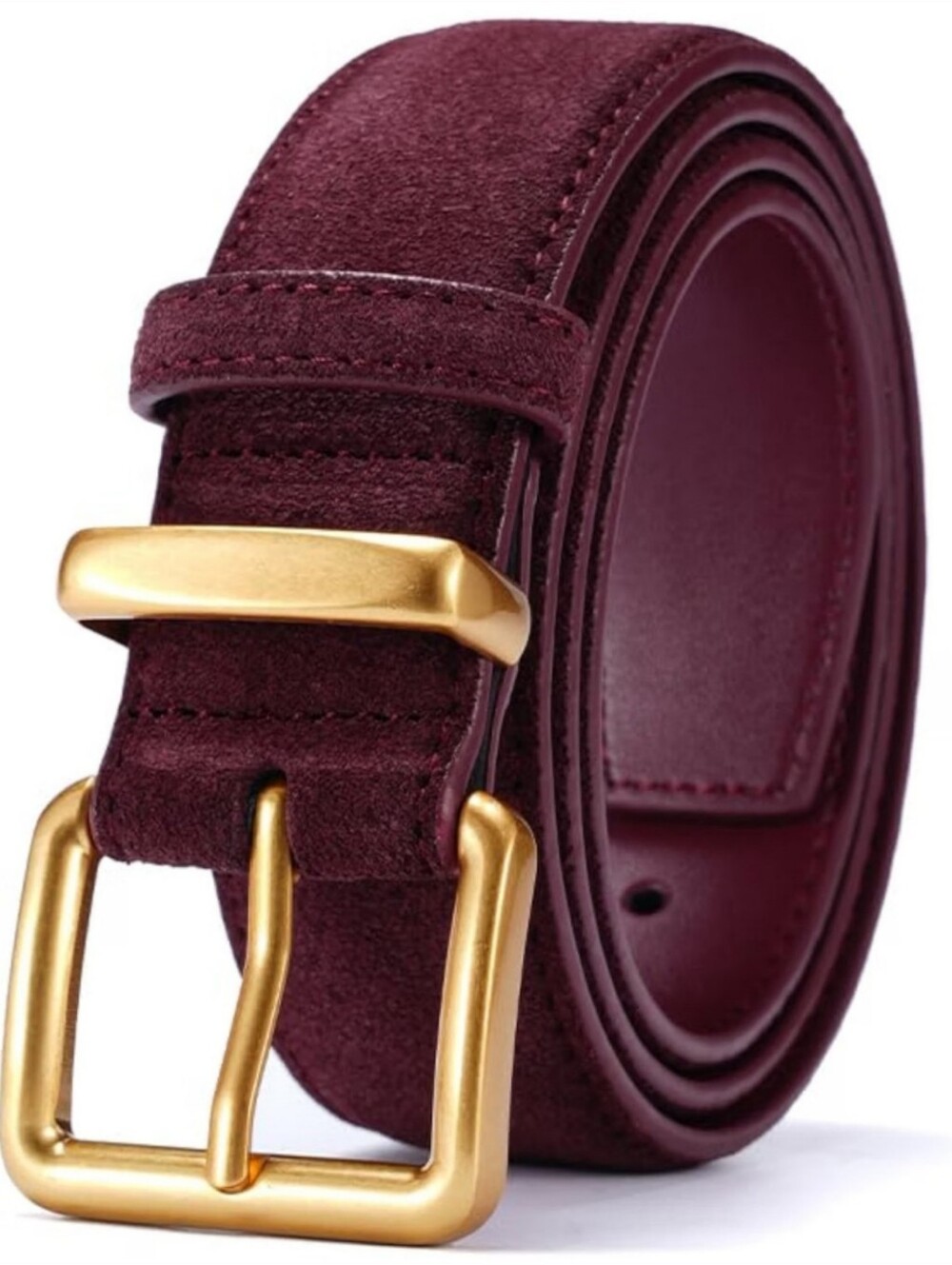 Burgundy Faux Suede Woman's Belt One Size 41.7" NWOT - Picture 4 of 5
